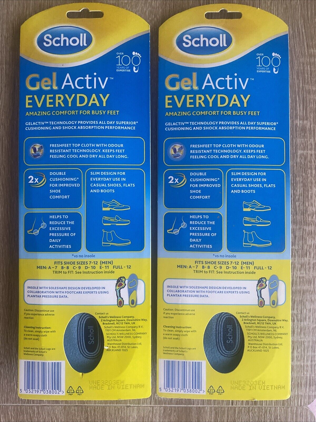 2x SCHOLL Gel Active Everyday 2x Cushioning Comfort for Busy Feet Odour Control