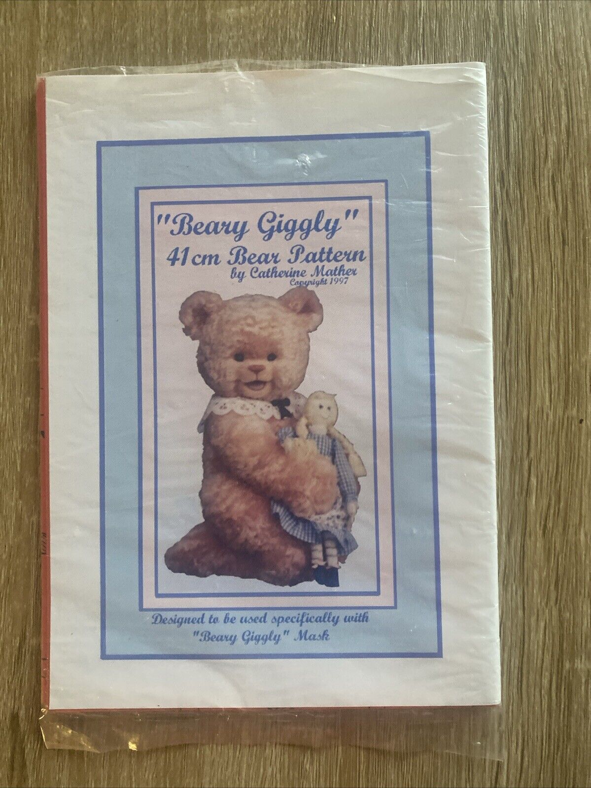 Catherine Mather “ Beary Giggly”  41cm Bear Pattern 1997 Cat & Co Item List NEW