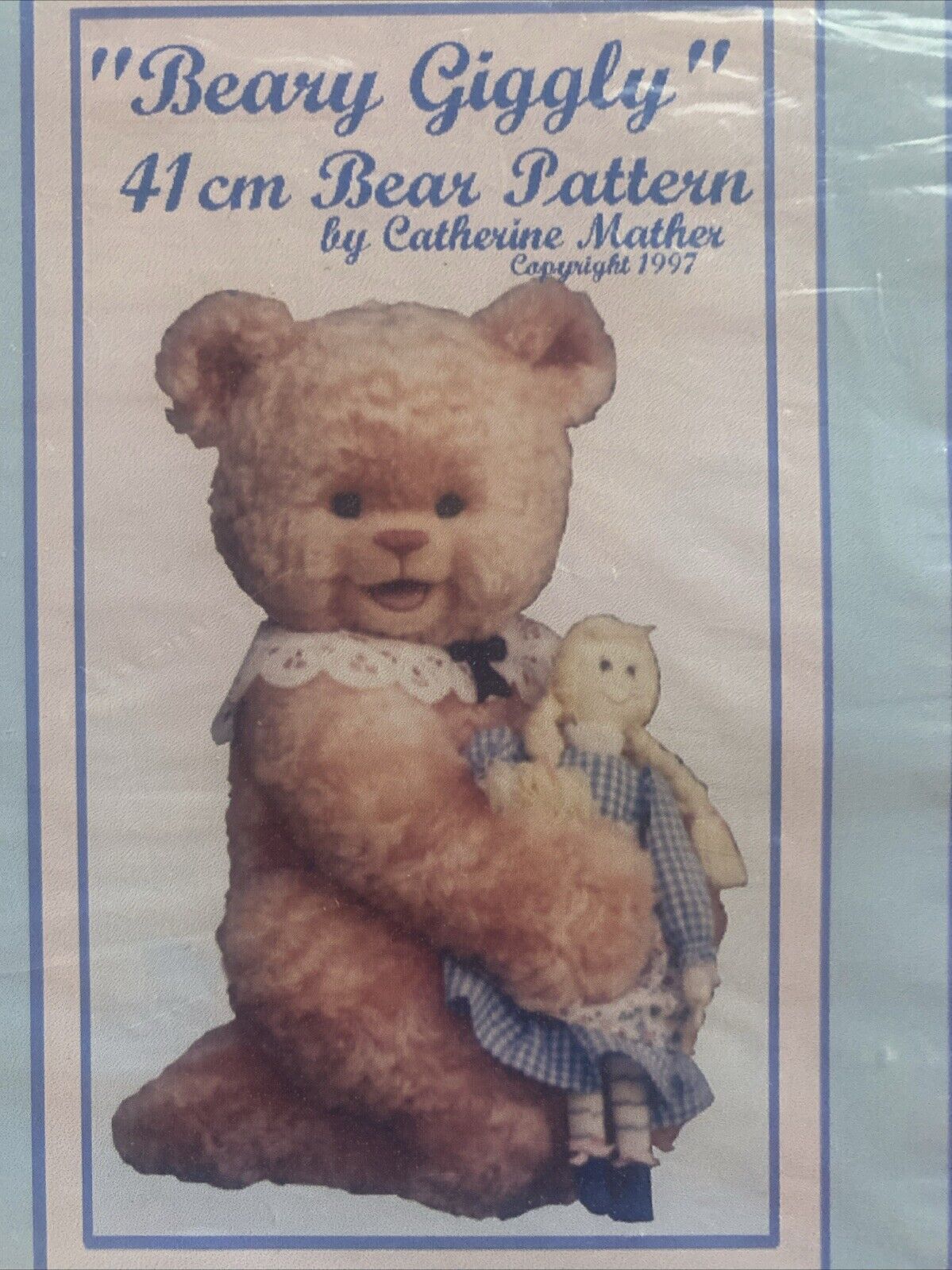 Catherine Mather “ Beary Giggly”  41cm Bear Pattern 1997 Cat & Co Item List NEW