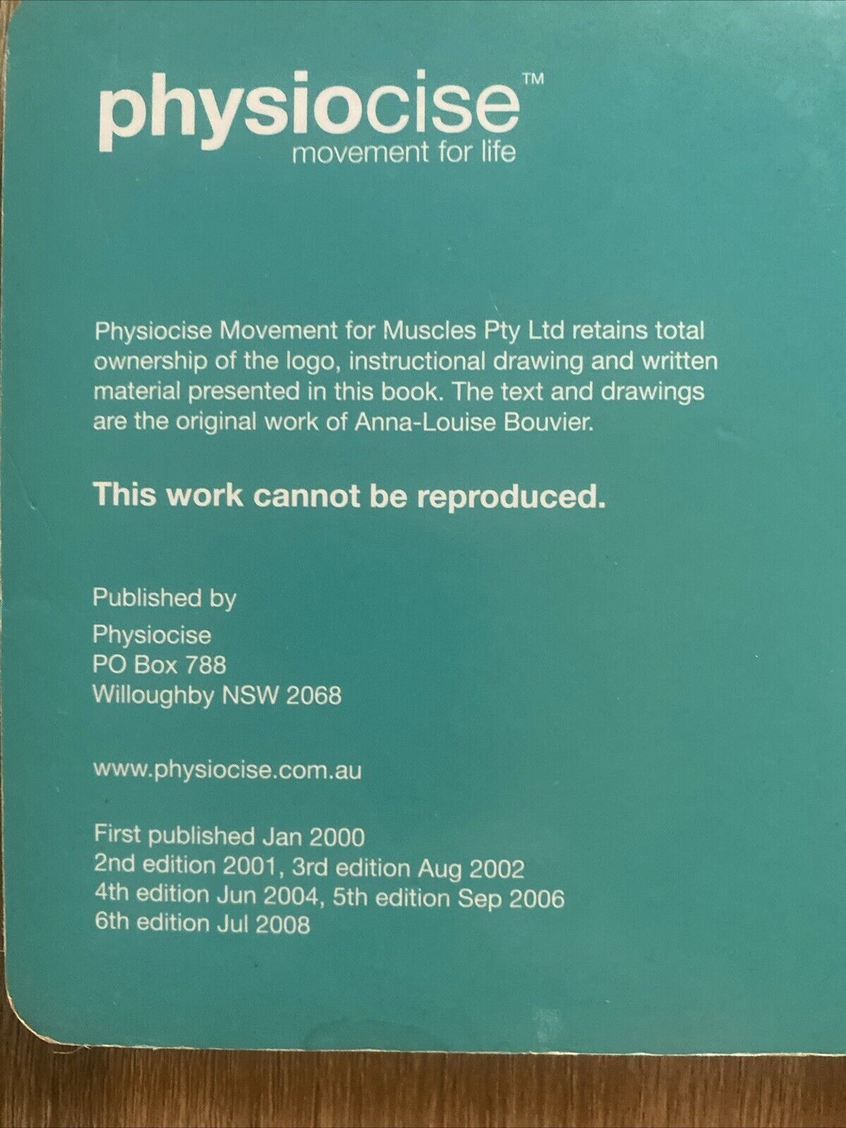 PHYSIOCISE Backs Brains Breathing Anna Louise Bouvier Spiral BOARD Book 2008 6th