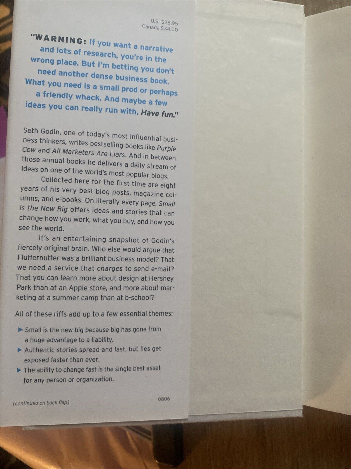Small is the New Big And 183 Other Remarkable Business Ideas Seth Godin HC 2006