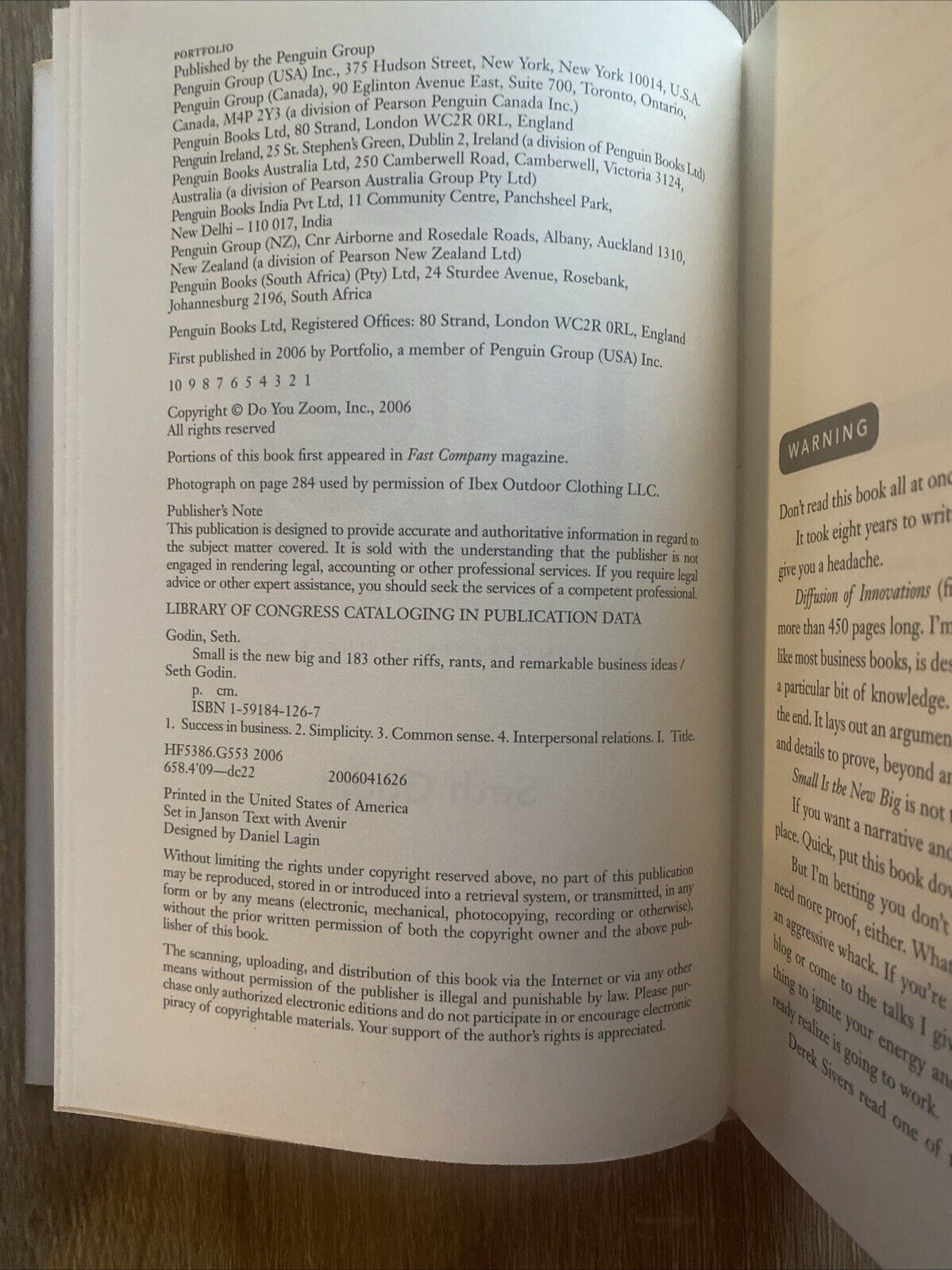 Small is the New Big And 183 Other Remarkable Business Ideas Seth Godin HC 2006