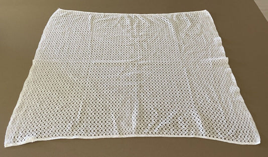 Vintage MARQUISE White Acrylic Knit Pram Blanket  Blanket Unisex 89 x 83cm