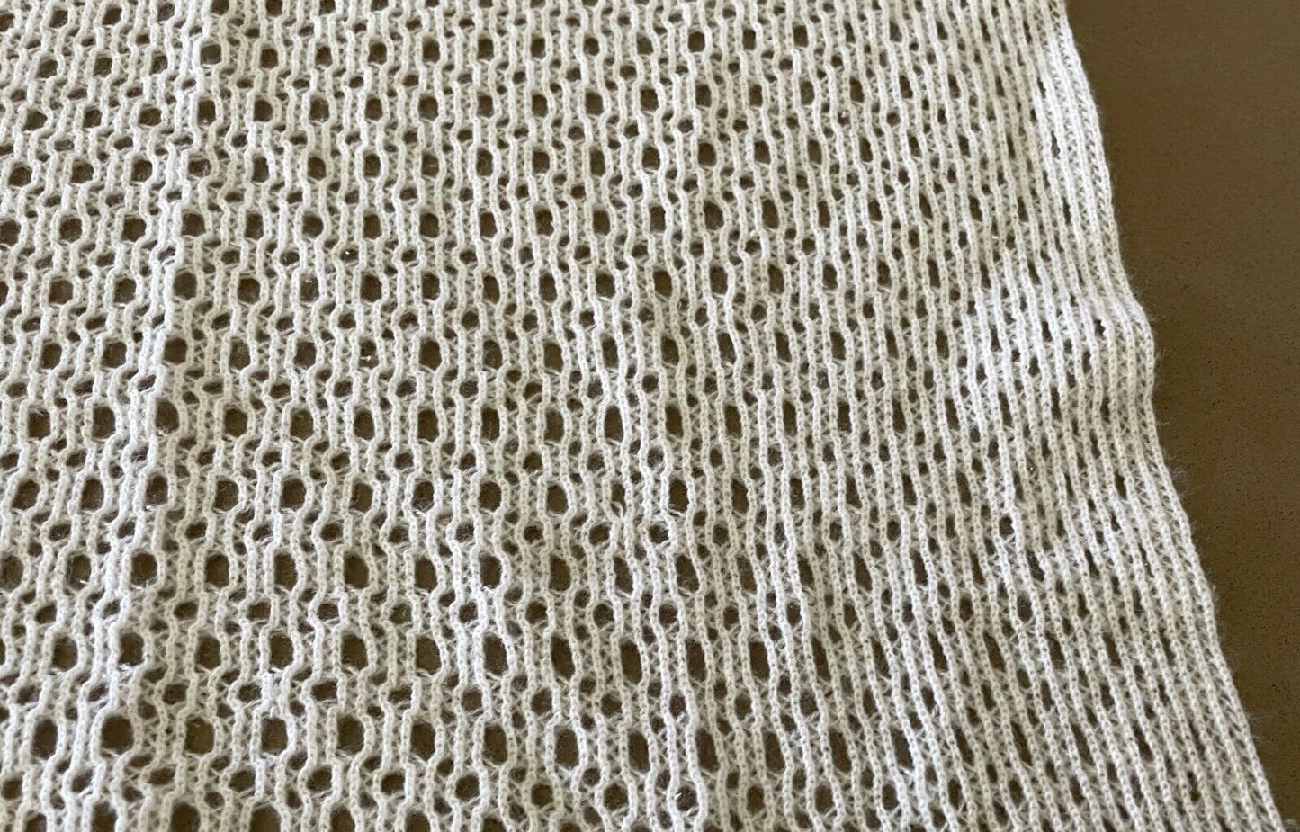 Vintage MARQUISE White Acrylic Knit Pram Blanket  Blanket Unisex 89 x 83cm