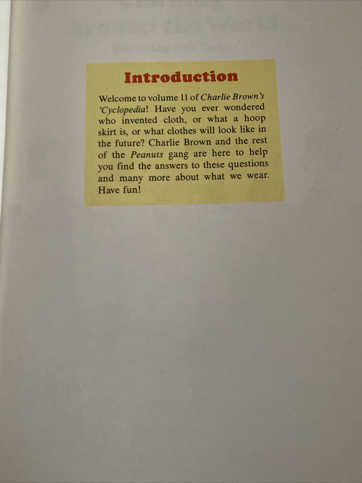 HC CHARLIE BROWNS ‘CYCLOPEDIA Encyclopaedia Vol 1 1 What We Wear 1980 Cartoon