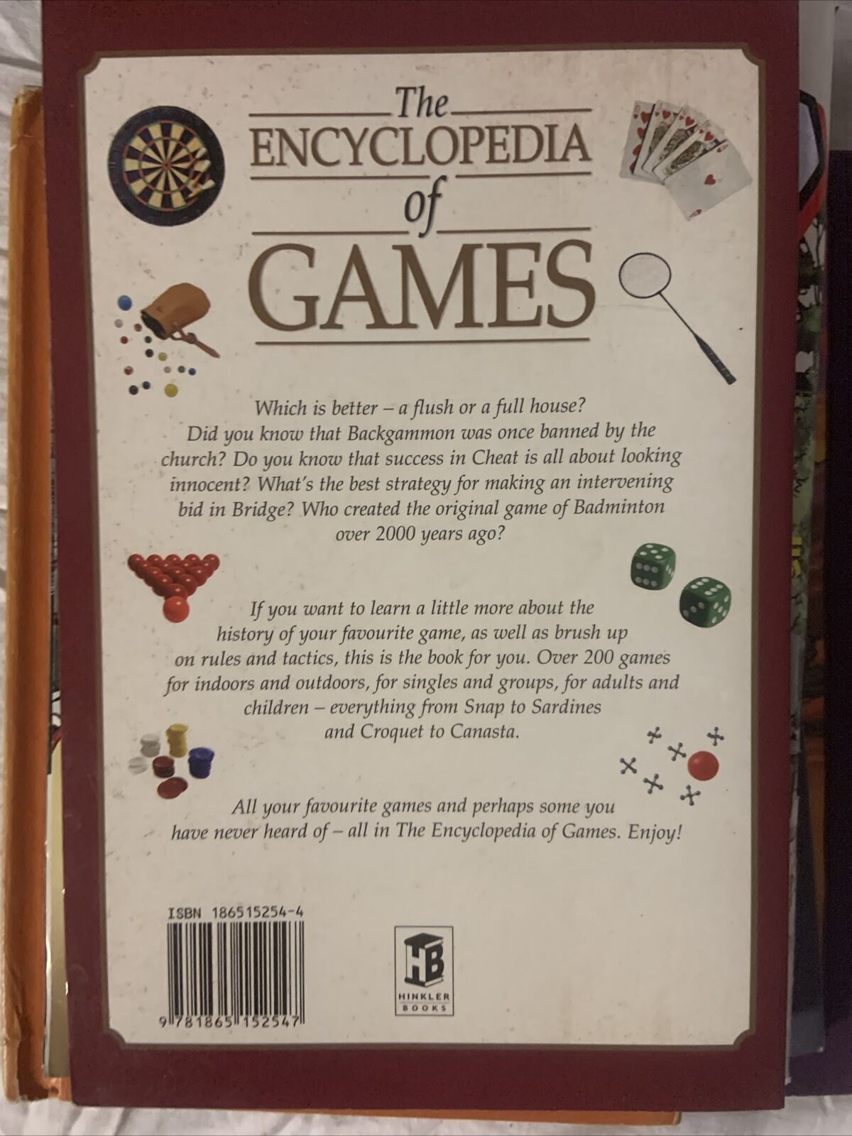 PB Book The Encyclopedia of Games Barb Whiter 2000 New 200 Games NEW