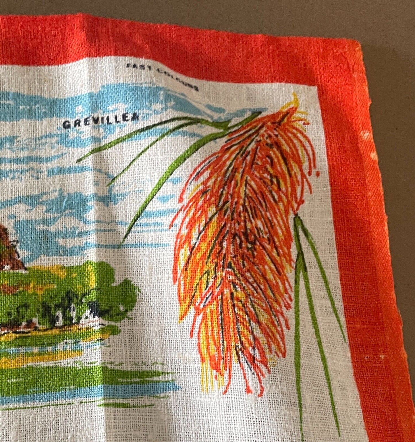 Vintage New "KAKADU National Park" NT Tea Towel Souvenir Flora and Fauna Print