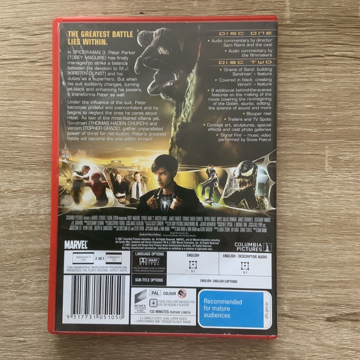 DVD Spiderman 3 Movie R4 Superhero Action Tobey Maguire (includes ONLY 1 Disc)