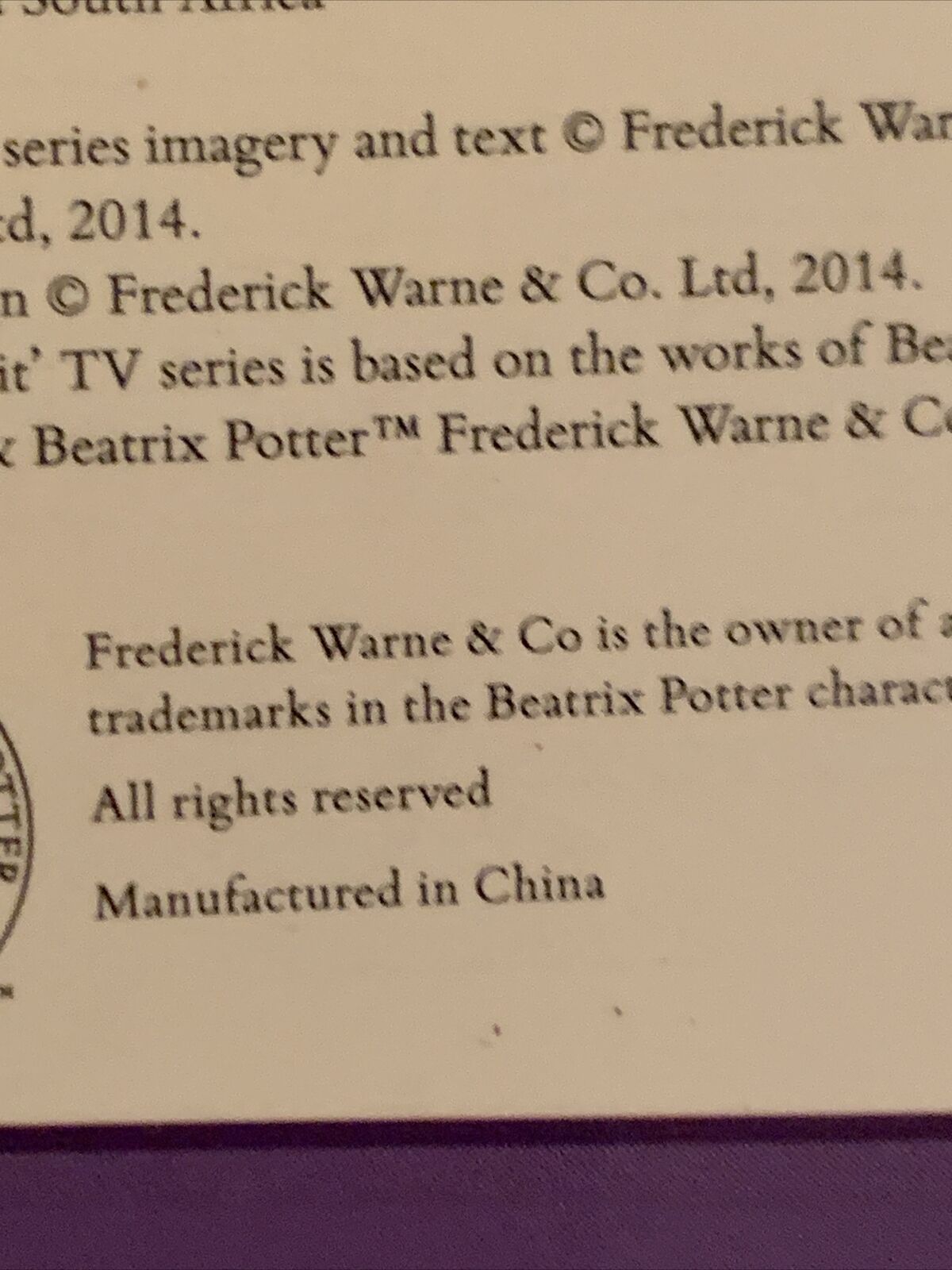 PB Book The PETER RABBIT Club As Seen On TV Puffin Books Award Certificate