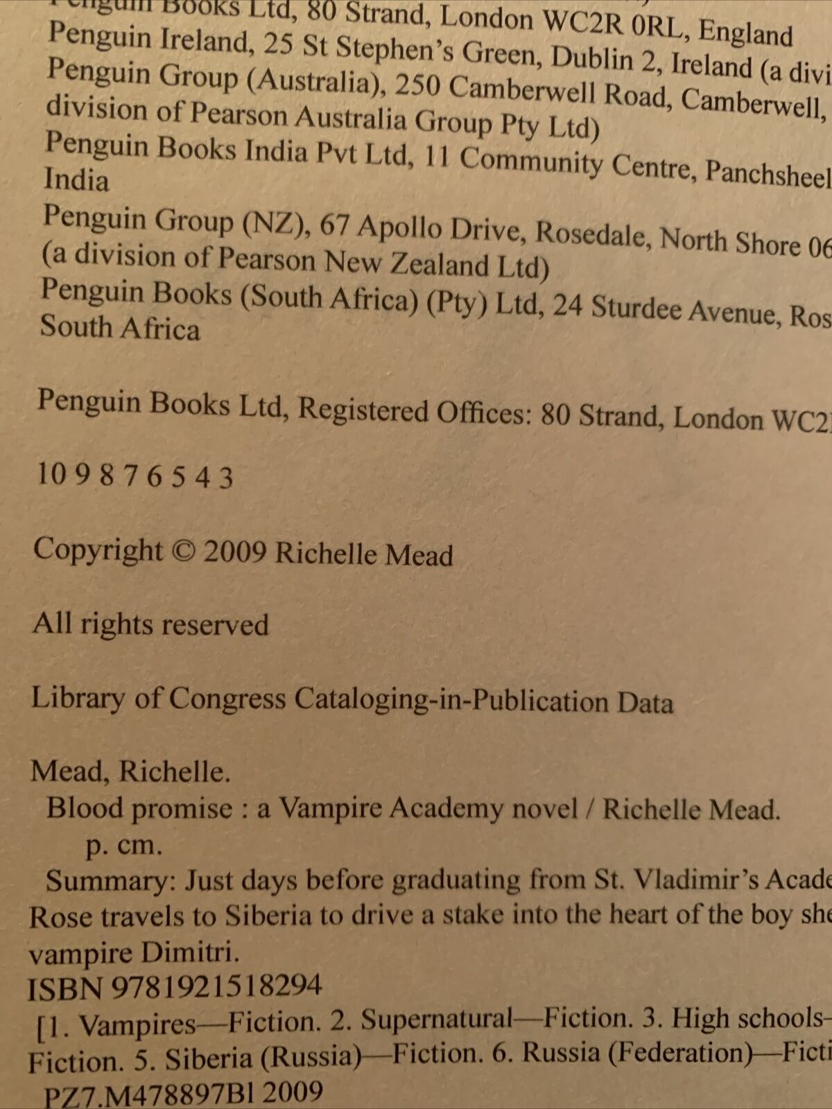 PB BLOOD PROMISE Vampire Academy Series #4 by Richelle Mead Large 2009 Australia