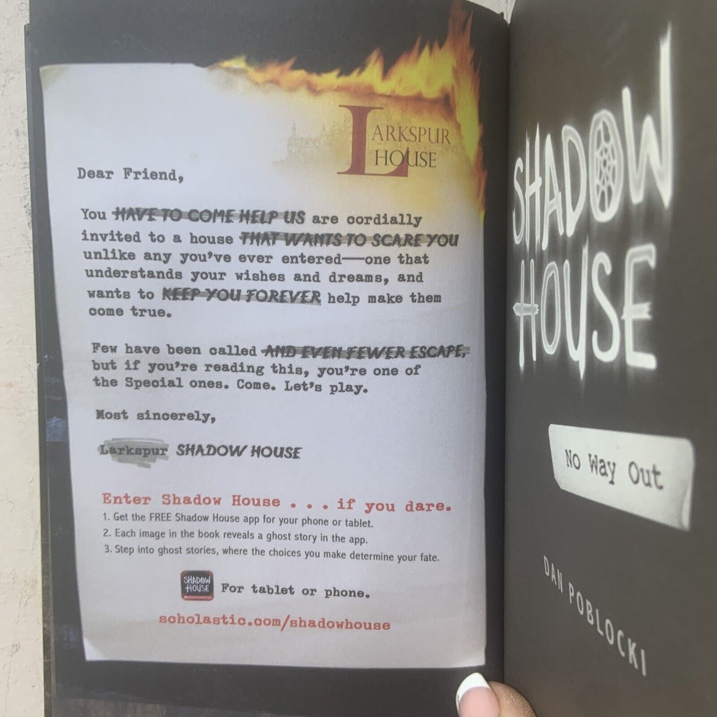 HC Horror NO WAY OUT Shadow House Always Wins Dan Poblocki Book 3 2017