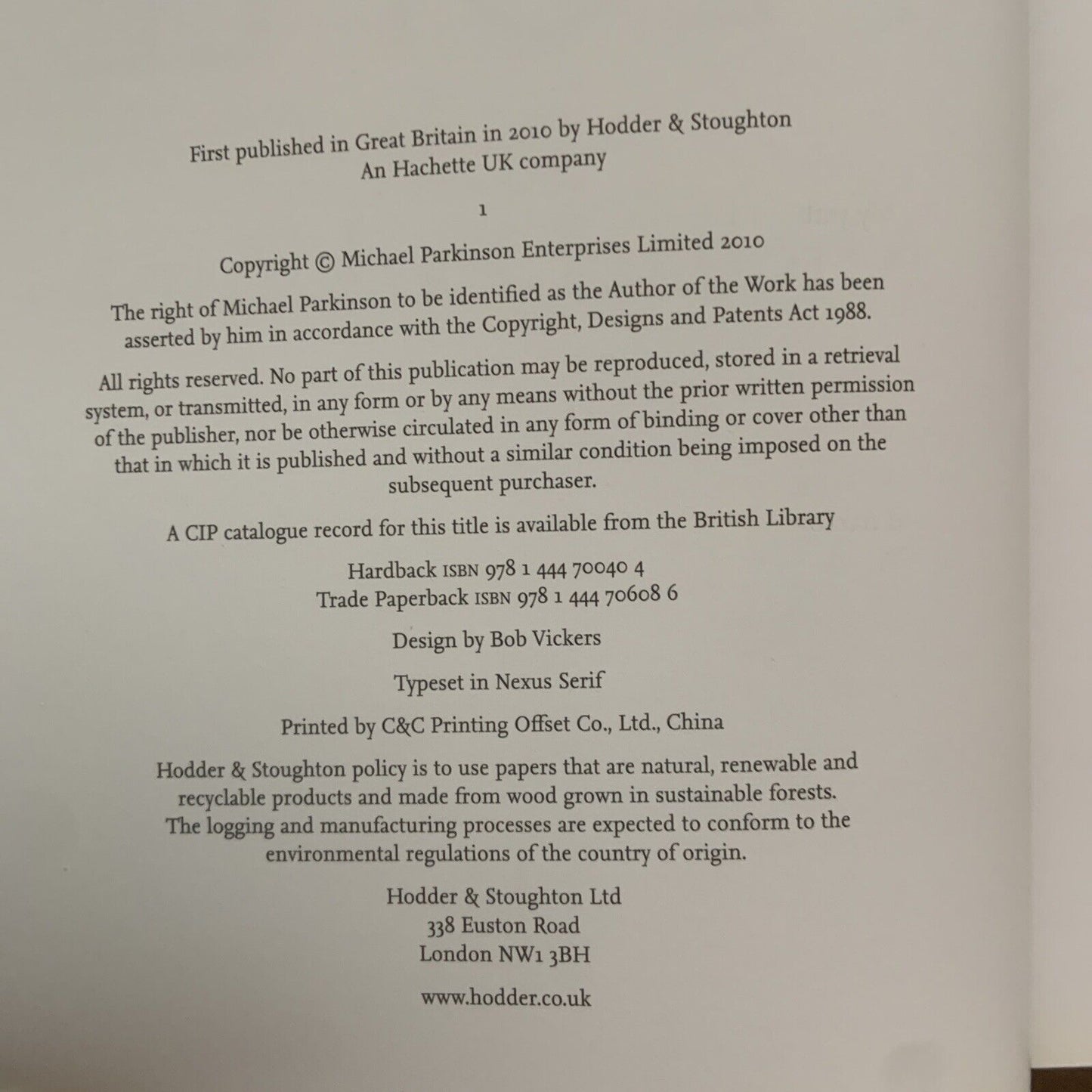 HC Book Parky's People by Michael Parkinson Showbiz Autobiography  2010