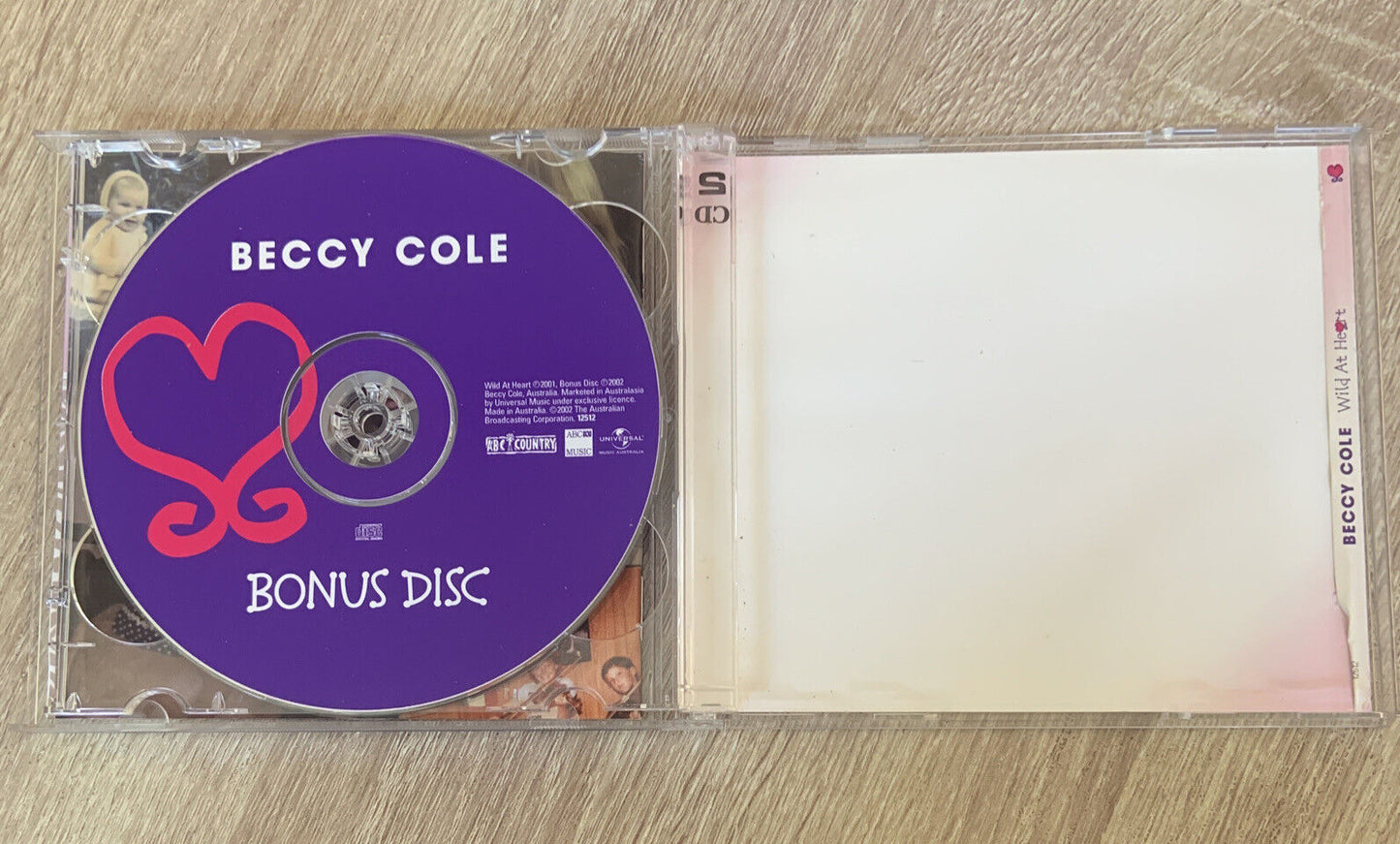 CD BECCY COLE Wild At Heart  2001 W Bonus Disc 2002 Aussie Country Music ABC