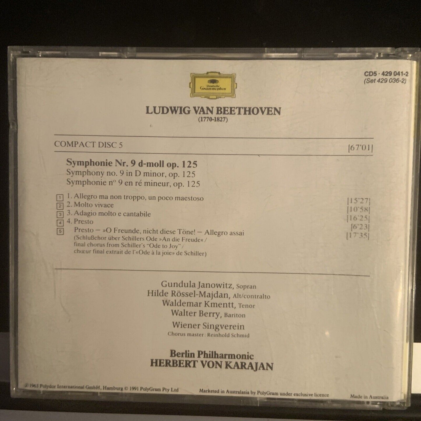 CD Beethoven Karajan Berlin Philharmonic 5 Classical Music  Album