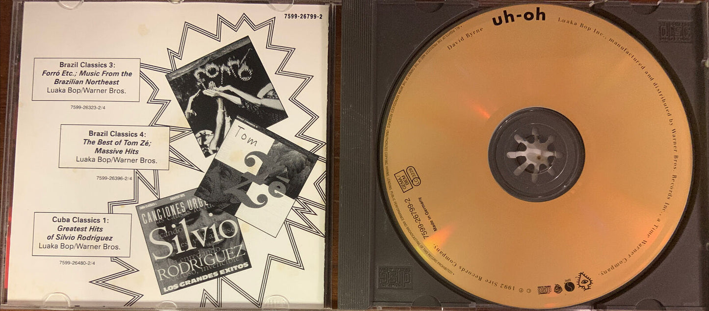 CD DAVID BYRNE uh-oh Music Album Alternative Rock Very Good Condition 1992