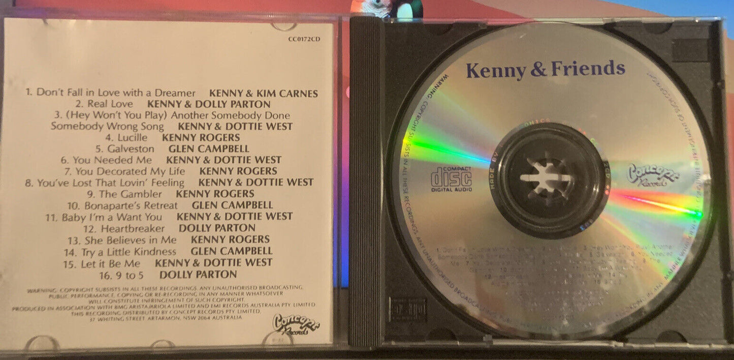 CD KENNY ROGERS & FRIENDS Music Album Duets Country Parton Campbell West Carnes