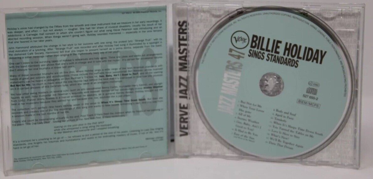 CD BILLIE HOLIDAY Sings Standards Verve Jazz Masters Vol 47 Music 1995 16 Track