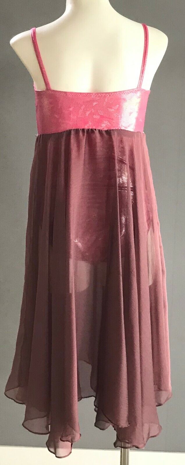 Tween Girl CREMONINI Dance Dress Pink & Grape Colour Inbuilt Bodysuit Stage 14