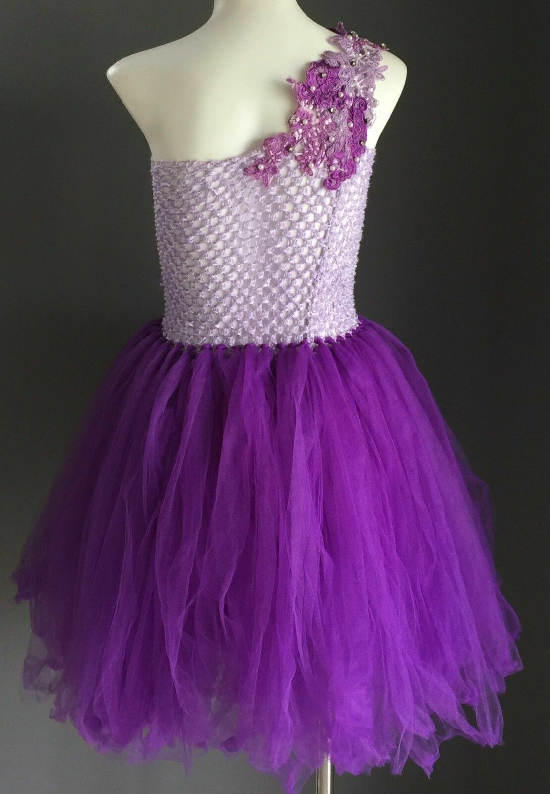 Purple Tulle TUTU Dress Ups Fairy Princess Dance Girls Fits 4 - 8 Handmade