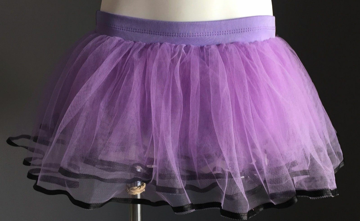 TUTU Dance Skirt Purple & Black Short Tulle Inbuilt Pants Size 7 - 8 Gorgeous