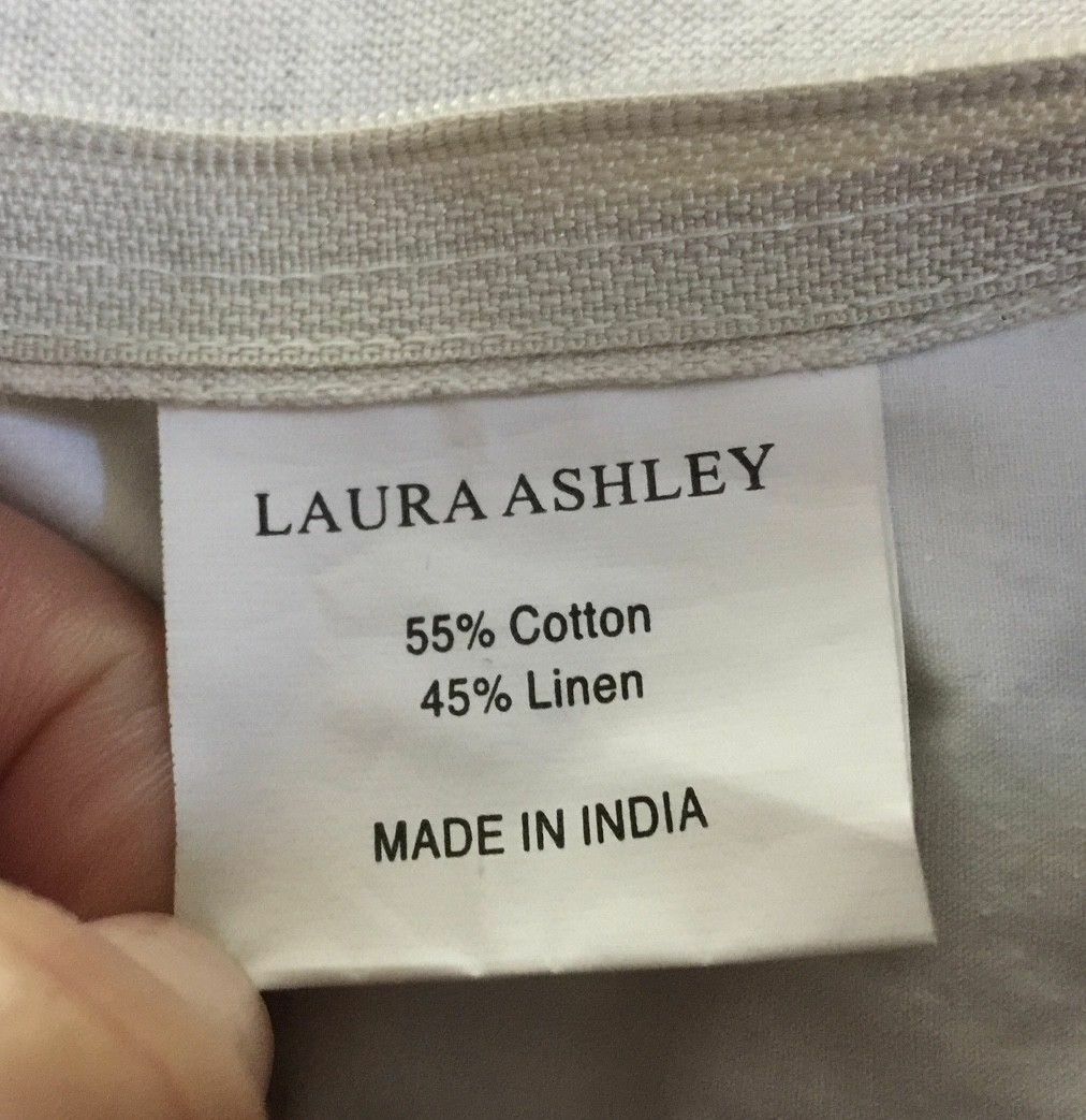 Cushion LAURA ASHLEY "Necklace Print" Long Embellished Beige & Black Pillow