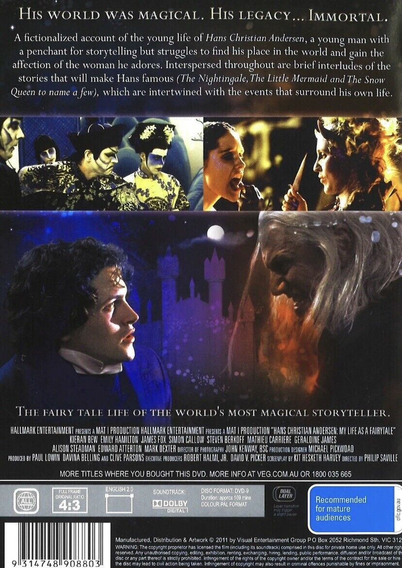 DVD Hans Christian Andersen My Life as a FairyTale Movie Atherton Sealed NEW