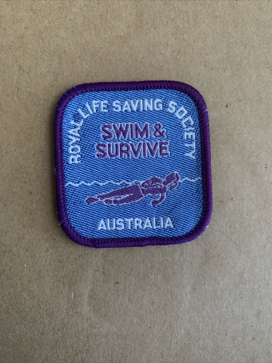 Cloth Patch Royal Life Saving Society Australia Swim & Survive 6 Badge Vintage