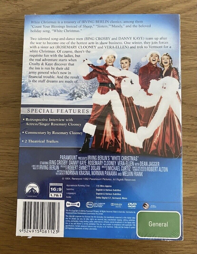 DVD Irving Berlin's White Christmas Movie 2009 Bing Crosby R4 Xmas Sealed NEW
