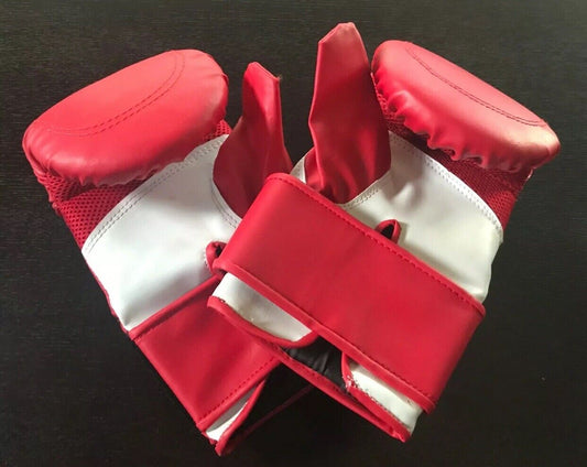 KIMTI SPORT BOXING GLOVES Red & White Size L Unisex Sports Training Spa Partner