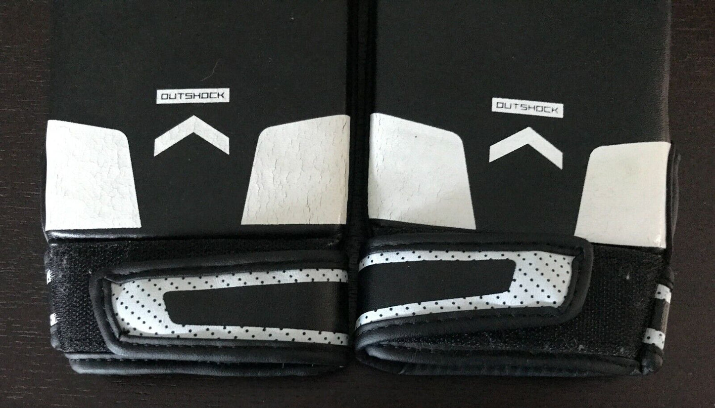 OUTSHOCK Training Gloves Black & White Fingerless 4 Punching Bag Size XL Boxing