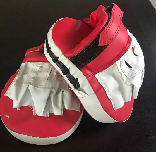 ACTIVE & CO FOCUS PADS Red & White Boxing Hook & Jab X Sports Training