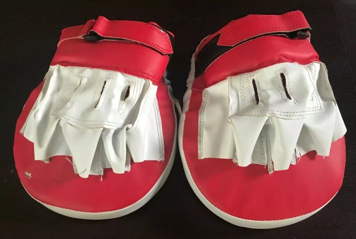 ACTIVE & CO FOCUS PADS Red & White Boxing Hook & Jab X Sports Training