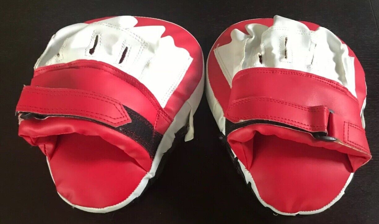 ACTIVE & CO FOCUS PADS Red & White Boxing Hook & Jab X Sports Training