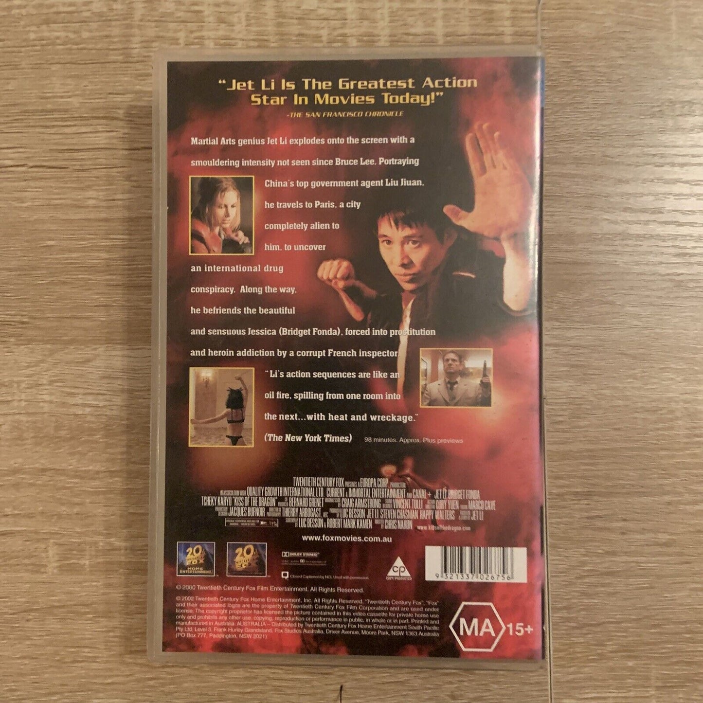 Vintage VHS KISS OF THE DRAGON 2002 Fox VIDEO Jet Li Bridget Fonda Martial Arts