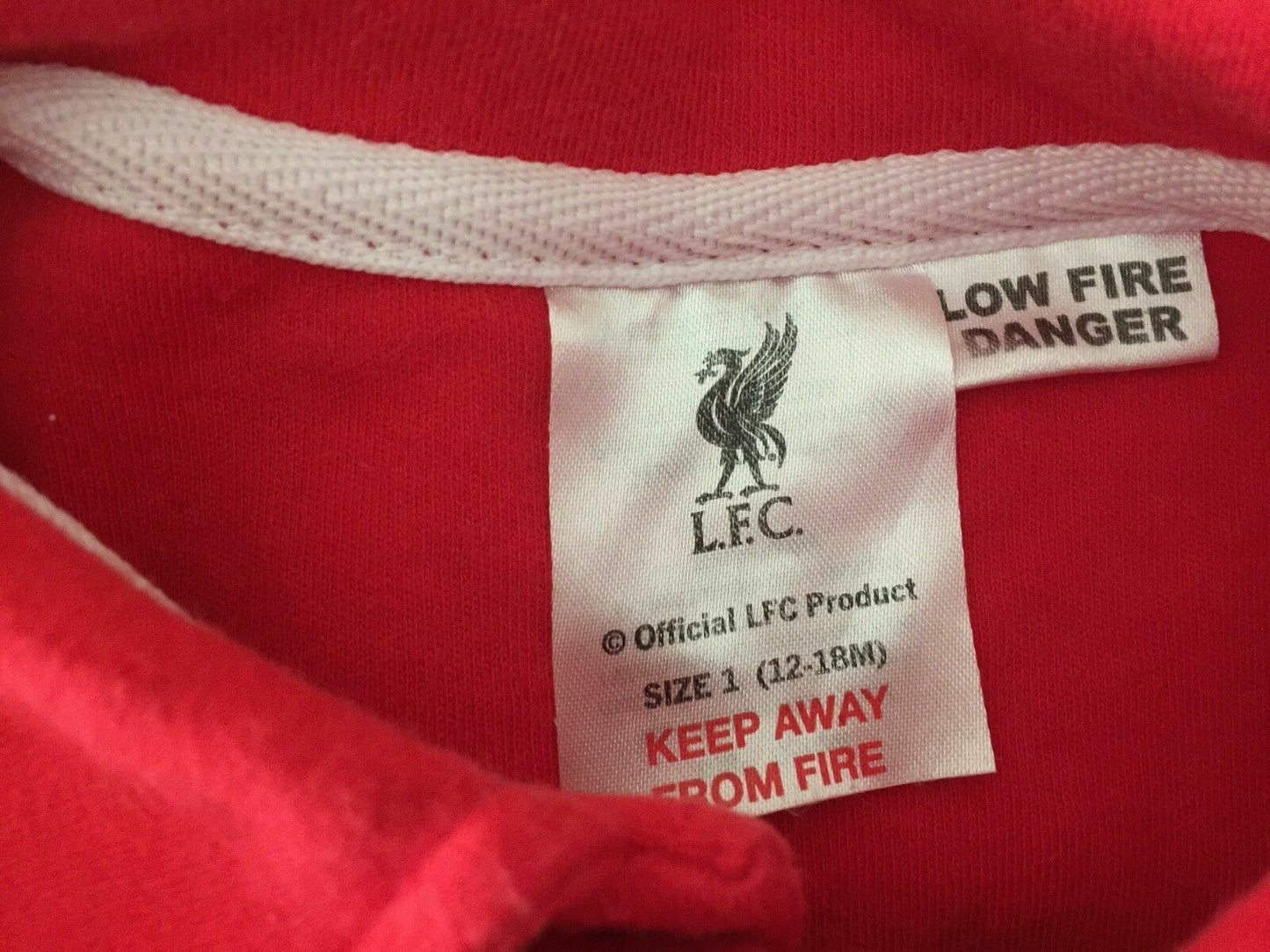 LIVERPOOL FC Fan Baby Romper 1 Year 12 18 Mths Red & Black Football Club NEW
