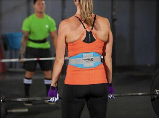 HARBINGER HUMANX Coreflex Weightlifting Belt 5" Size M Blue Grey Competition NEW