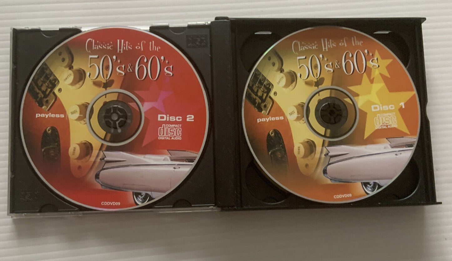 CD DVD CLASSIC HITS OF THE 50'S AND 60'S 3 Disc Double Case RARE