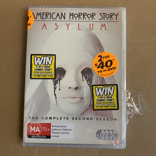 DVD AMERICAN HORROR STORY ASYLUM Season 2 2013 R4 Cult TV Seres NEW Sealed