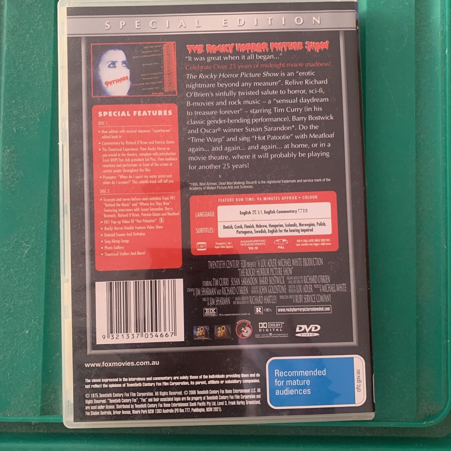 DVD 25 Years THE ROCKY HORROR PICTURE SHOW Special Edition AUS R4 2 Disc CULT