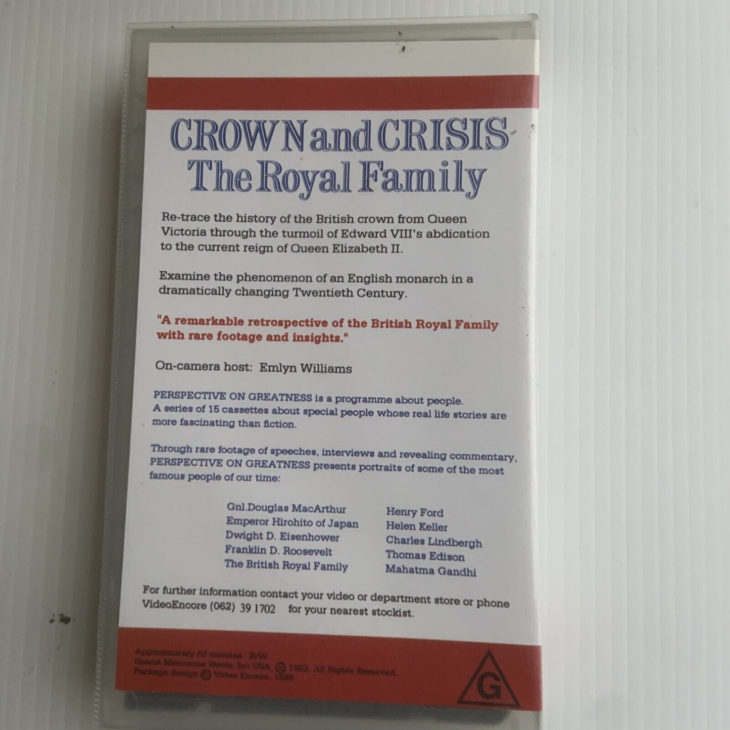 Rare VHS CROWN and CRISIS The Royal Family Queen Victoria to Elizabeth II Video