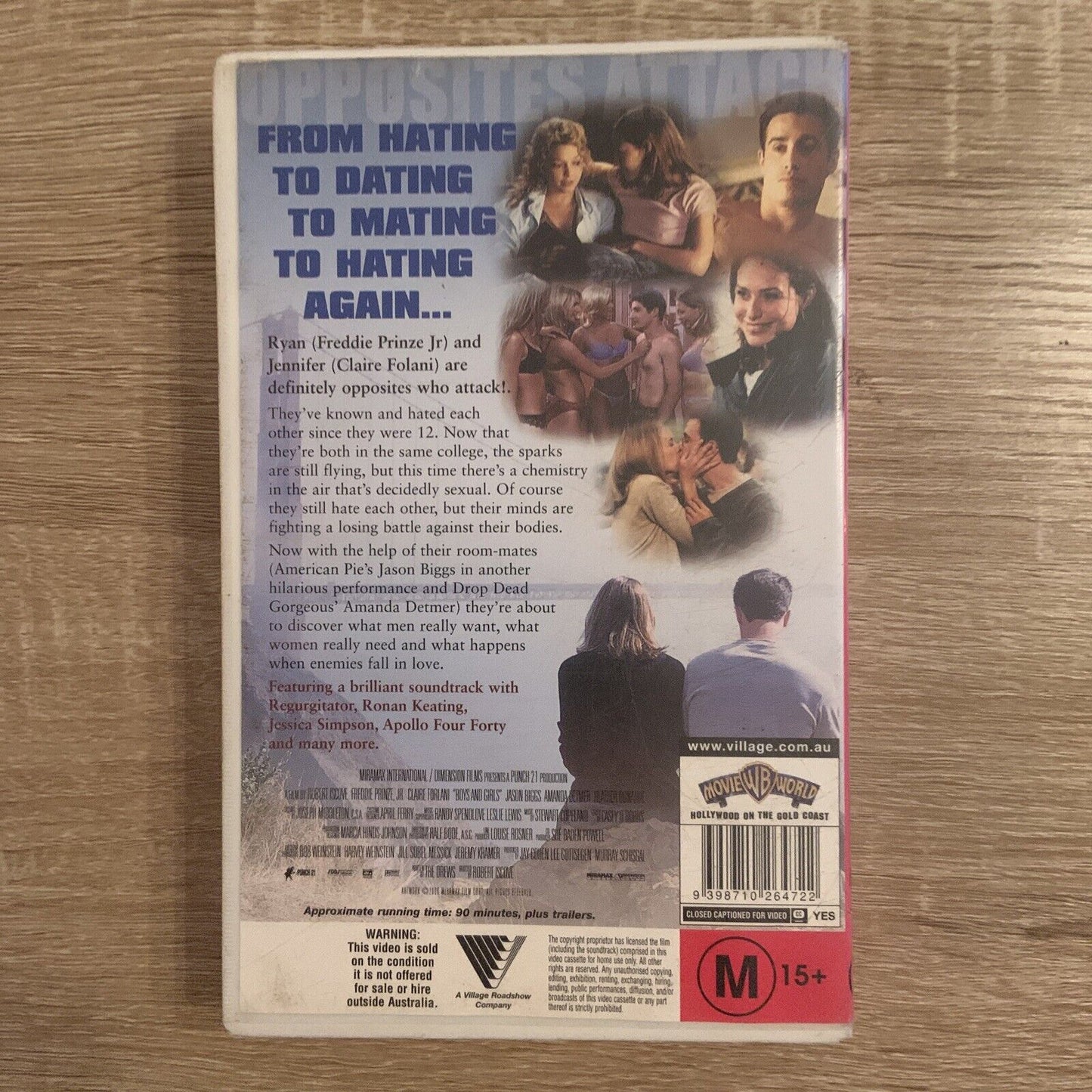 Rare VHS BOYS AND GIRLS Video Big Box M15+ Dating Rom Com 2000 Village Roadshow