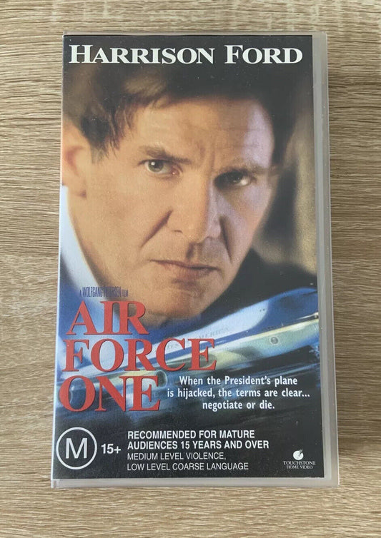 Rare VHS AIR FORCE ONE Action Drama Harrison Ford M15+ Hijack Drama Video Tape