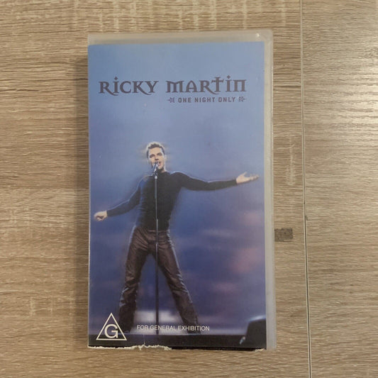 Rare VHS RICKY MARTIN ONE NIGHT ONLY Music Entertainer Concert Video Tape