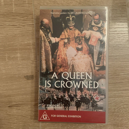 Rare VHS QUEEN ELIZABETH  ll A Queen Is Crowned 1954 Sir Laurence Olivier Royals