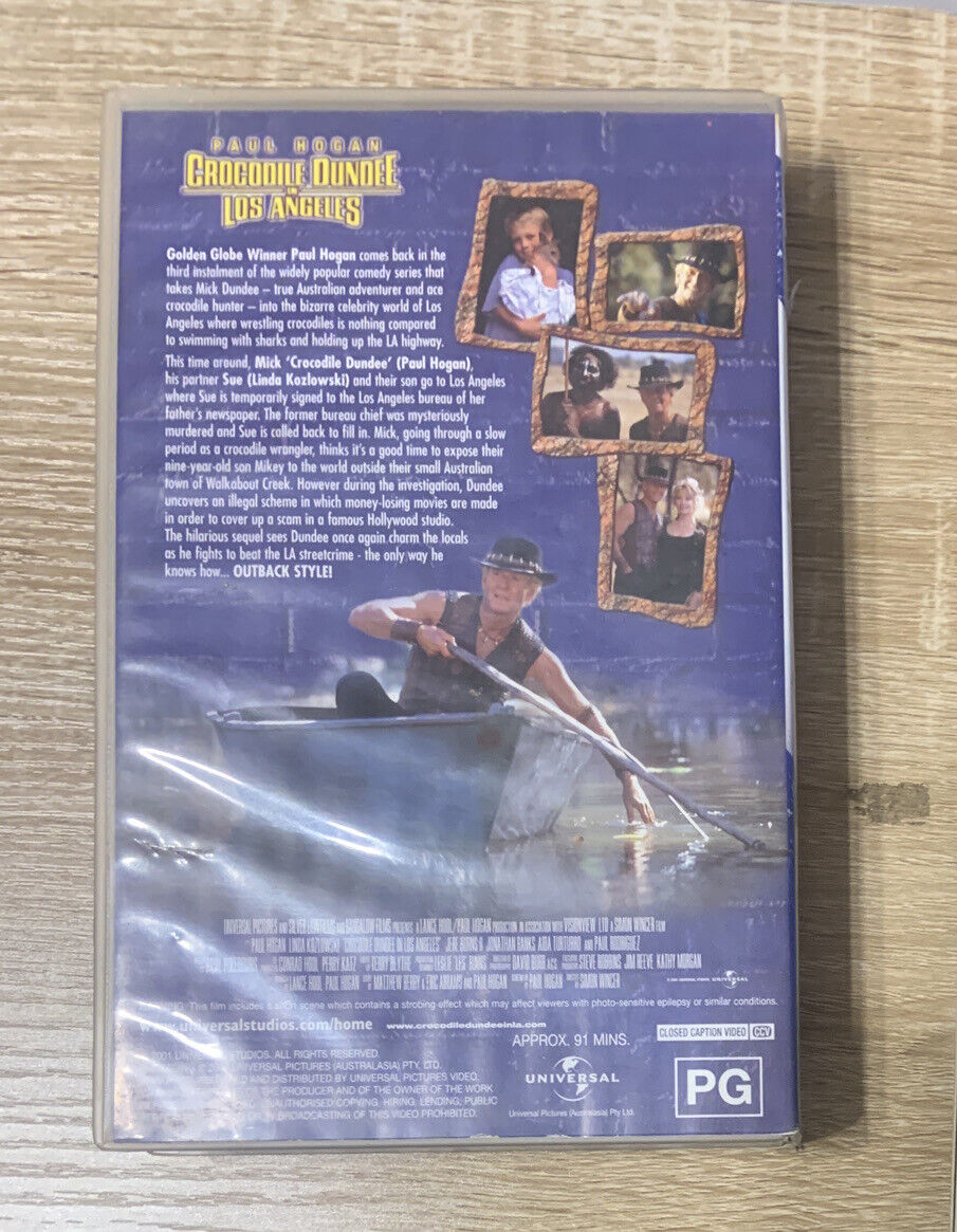 Rare VHS CROCODILE DUNDEE in LOS ANGELES 2001 Universal COMEDY Paul Hogan Video