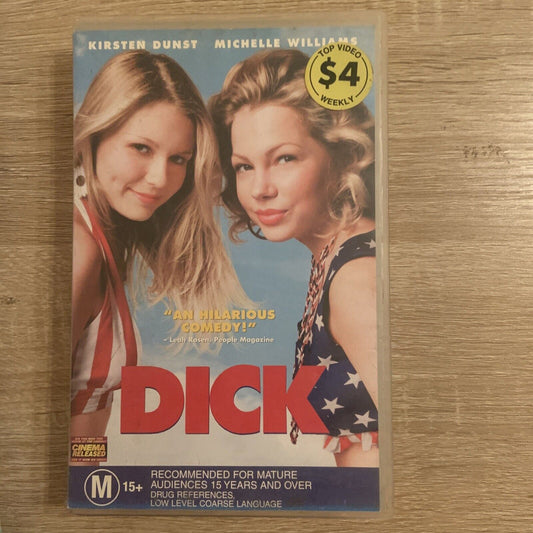 VHS DICK Kirsten Dunst Michelle Williams Romantic Comedy 2000 Video Tape Rare