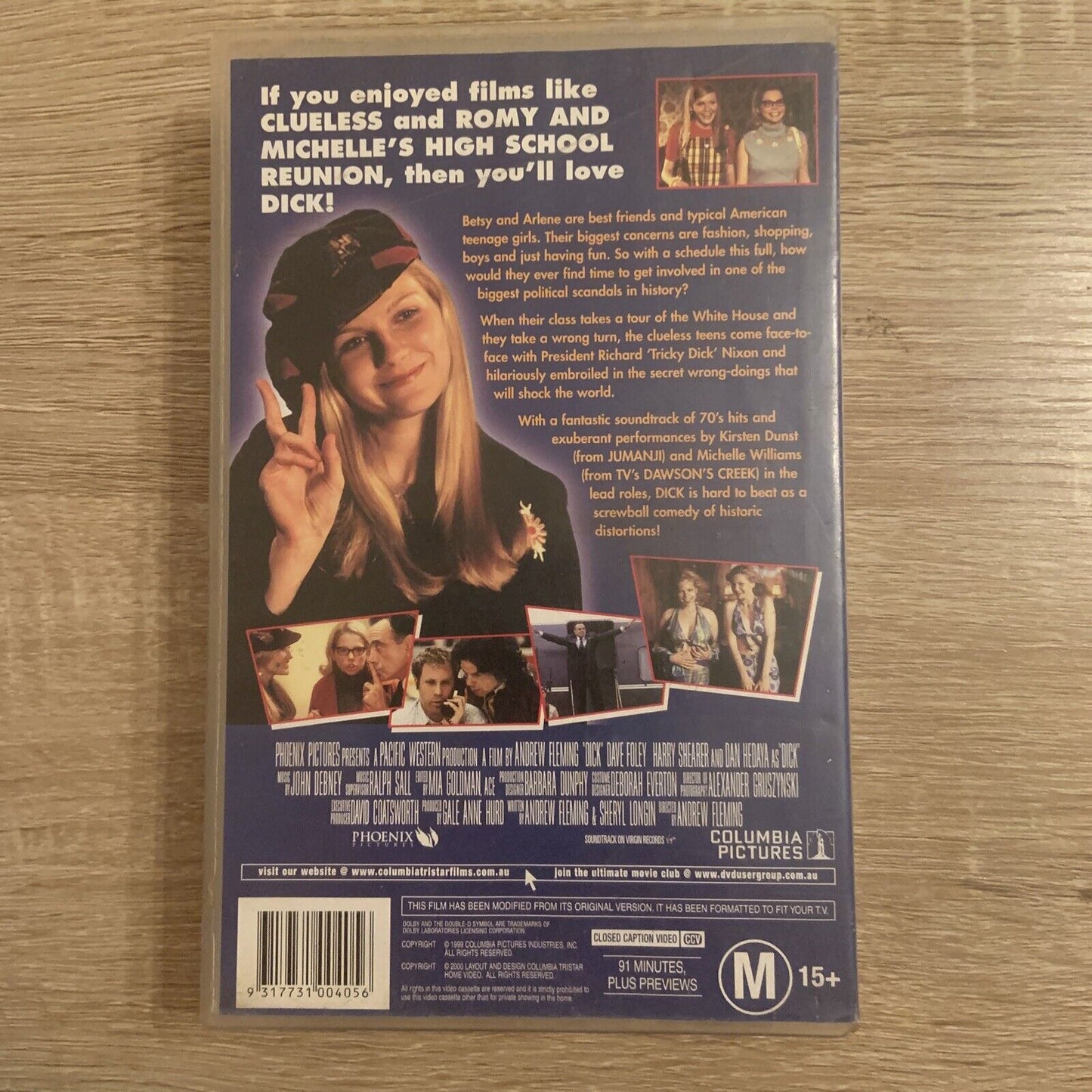 VHS DICK Kirsten Dunst Michelle Williams Romantic Comedy 2000 Video Tape Rare