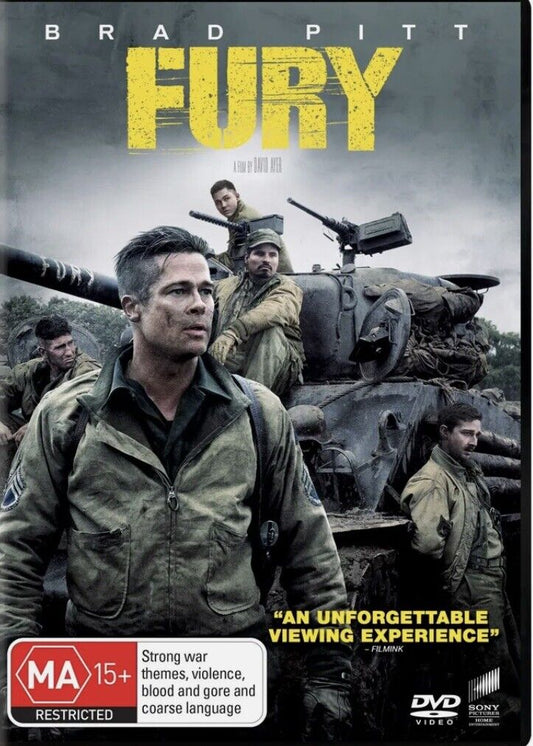 DVD FURY Movie Brad Pitt WWII Tanks  Combat War Action Drama Movie Sealed R4 NEW