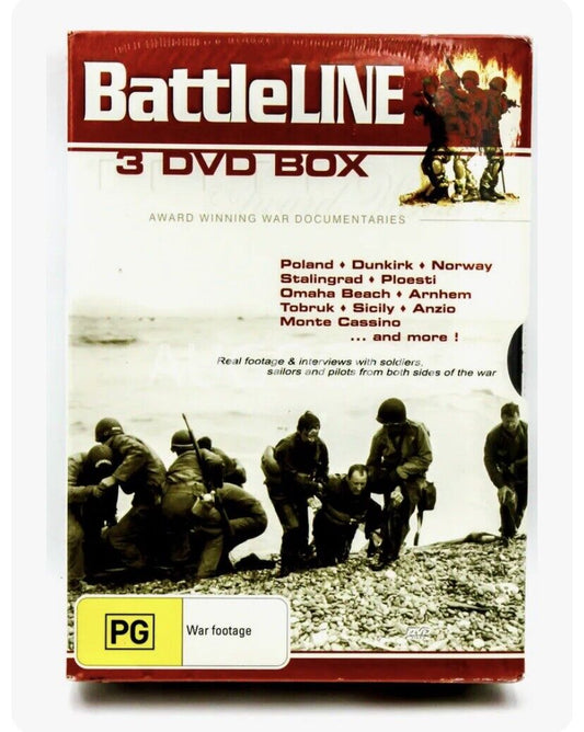 DVD BATTLELINE A War Series Interviews Soldiers Pilots Sailors 3 Disc Box Set