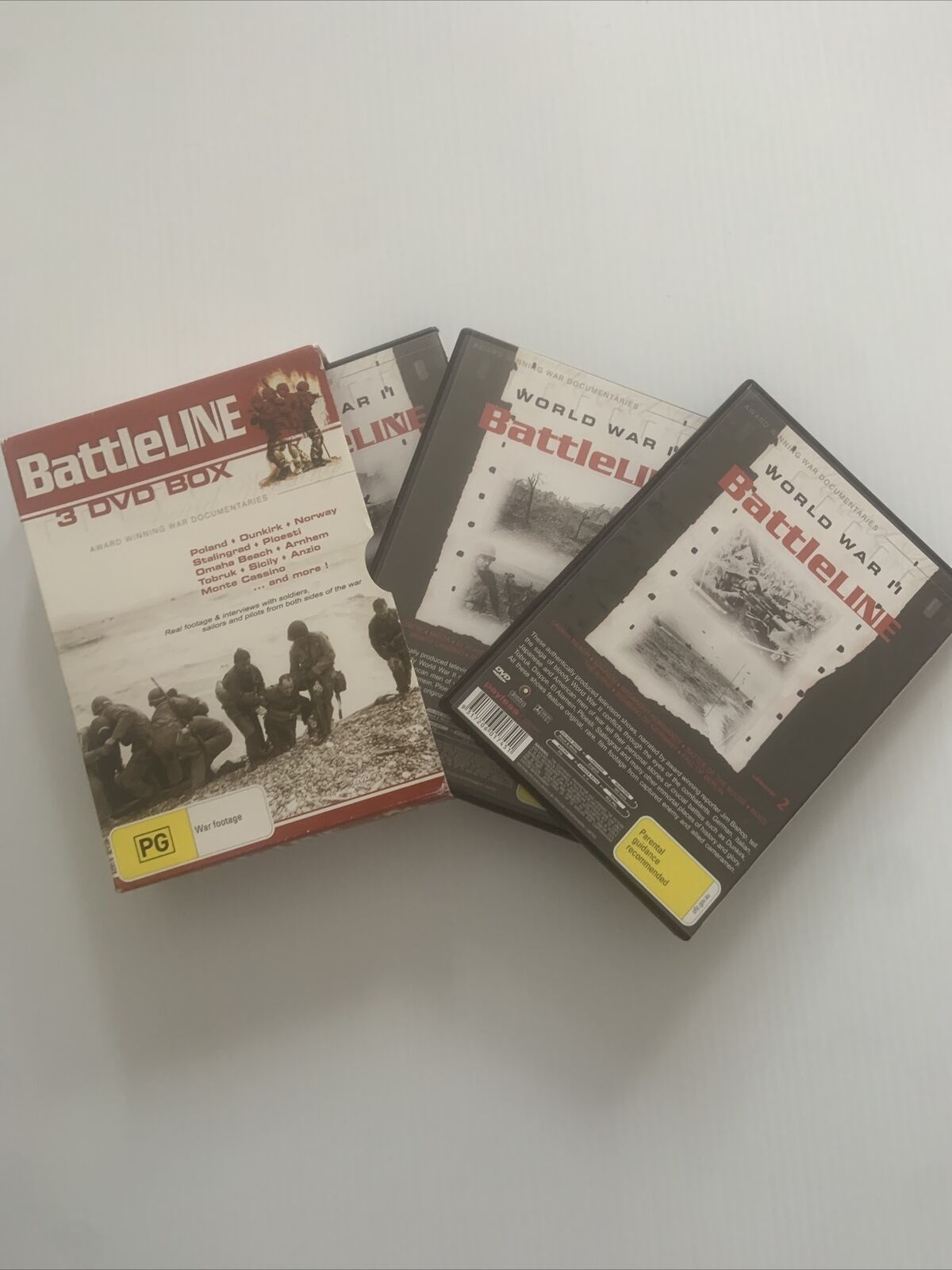 DVD BATTLELINE A War Series Interviews Soldiers Pilots Sailors 3 Disc Box Set